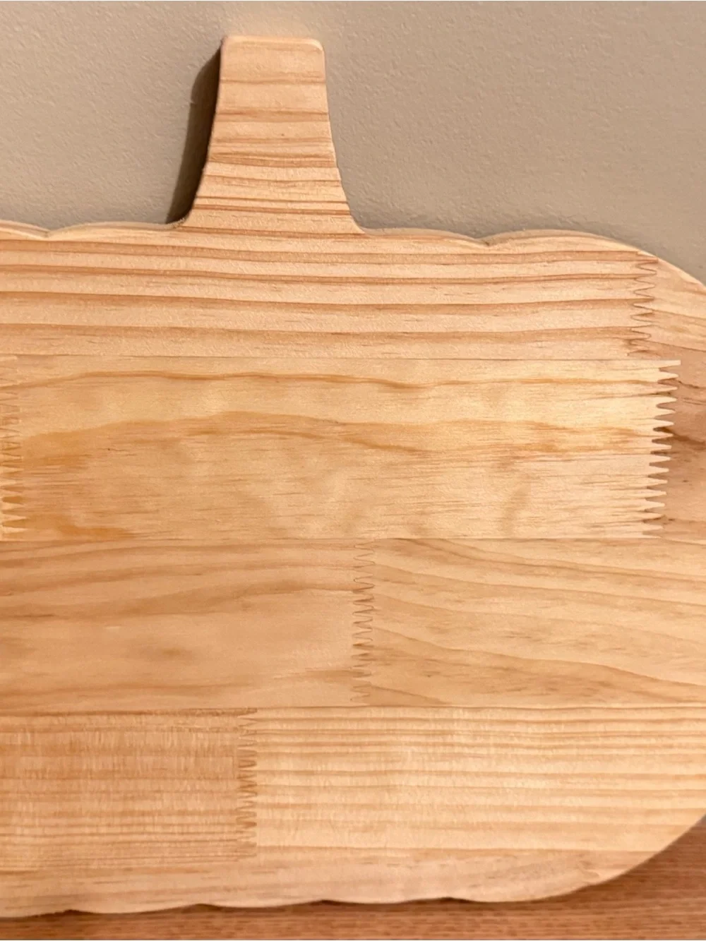 Wooden Pumpkin Serving Board - Natural Light Wood